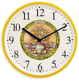 Keramik-Küchenuhr   Dekor / Orangenbaum